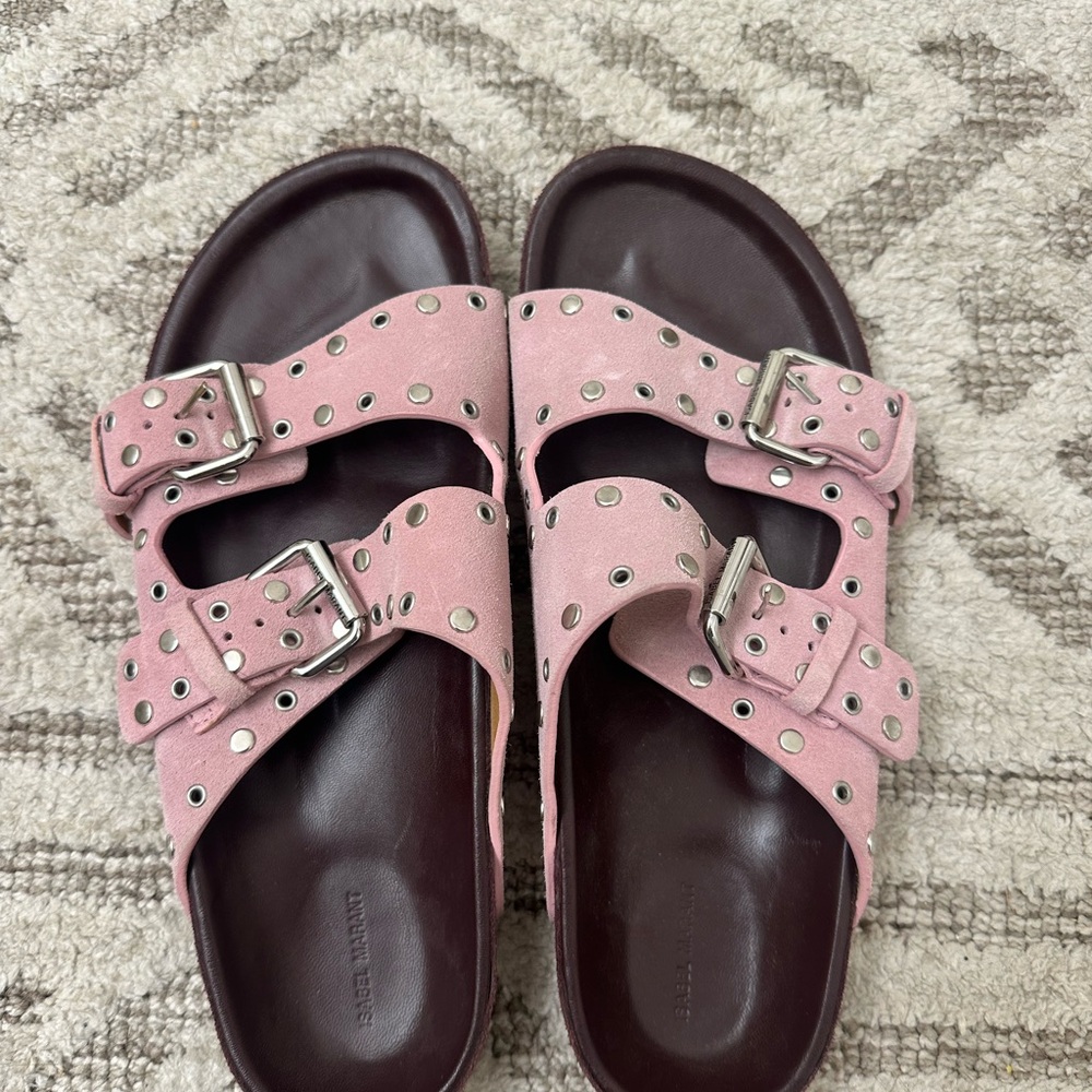 Pink Leather Women's Sandals